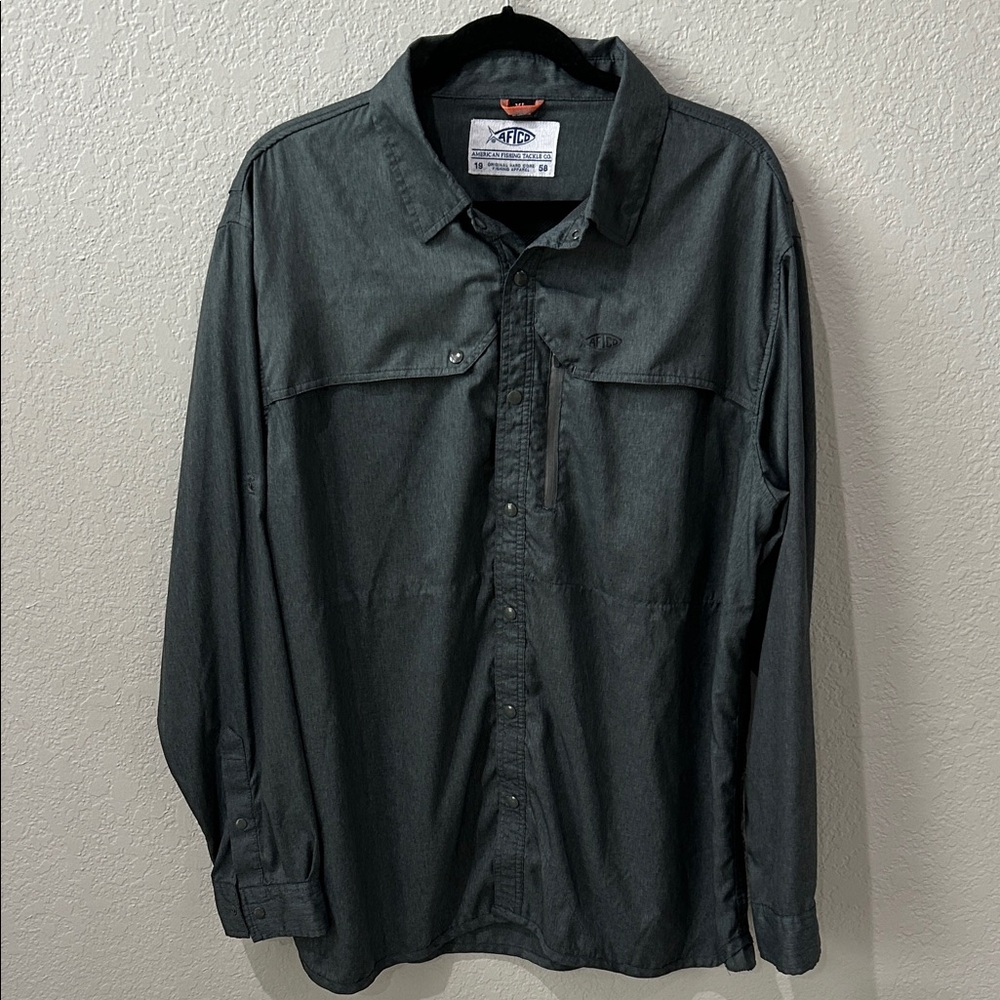 AFTCO Men's Long Sleeve Performance Shirt - Charcoal